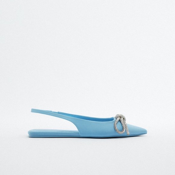 Zara Embellished Bow Flat Mules - Picture 3 of 6